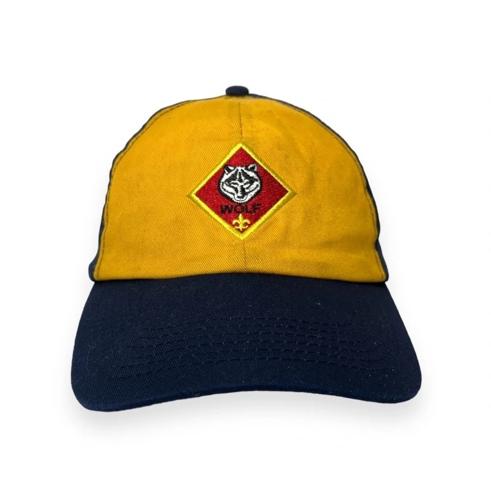 Boy‎ Scouts of America Wolf Cub Twill Blue Hat Cap Adjustable BSA Size S/M